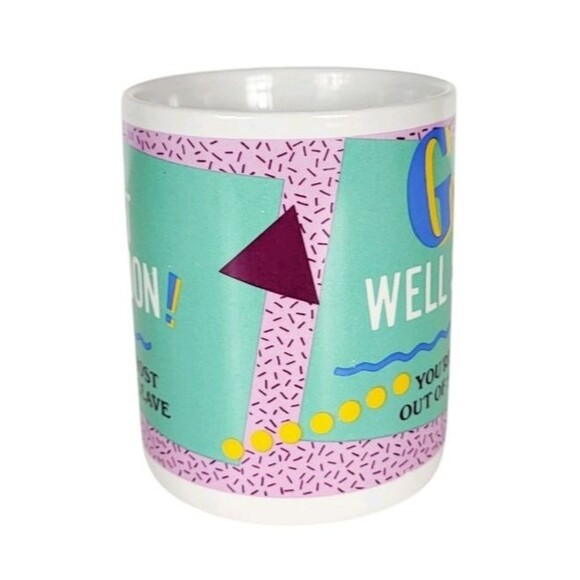 VTG 80s 90s Ceramic "Get Well Soon! You're Almost Out Of Sick Leave" Papel Mug - Picture 3 of 7